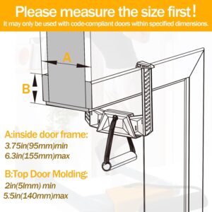 Portable Pull Up Bar – Adjustable Doorway Home Gym with 330lbs Capacity – No Screw Installation for Workout Anywhere – Lightweight Travel Fitness Equipment