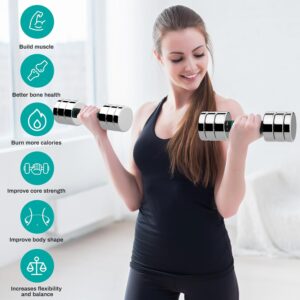 LIFERUN Steel Adjustable Dumbbell Set of 2, 5/10/15lb Free Weights Dumbbells Set, Non-Slip and Comfortable Foam Handle, Adjustable Dumbbells Weights Set for Home Gym Office Exercise