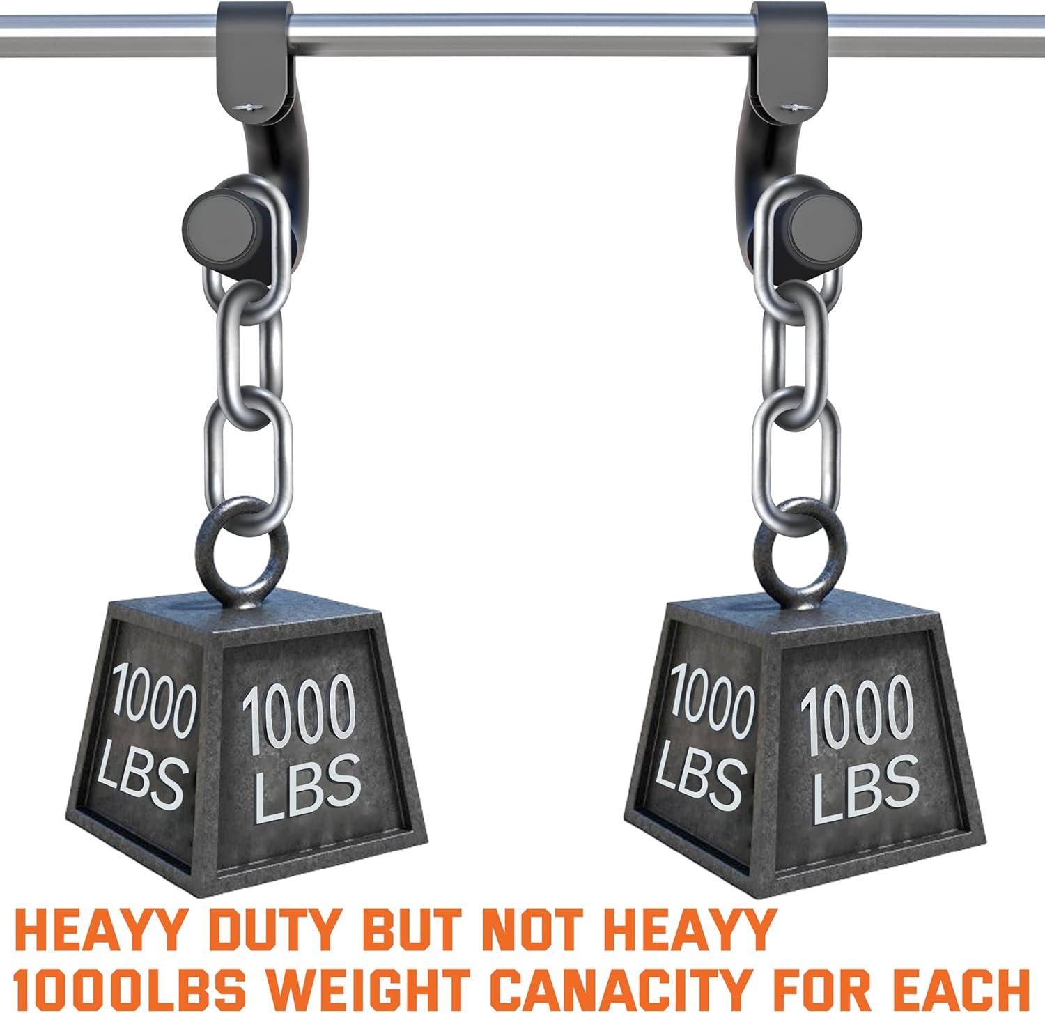 Neutral Grip Handles for Pull Up,1000 lbs Heavy Duty Steel Pull Up Handles,Ergonomic Portable Hooks for Barbell Row Deadlift Resistant Bands for Home Gym Fitness Enthusiasts-2 Pack - Image 5