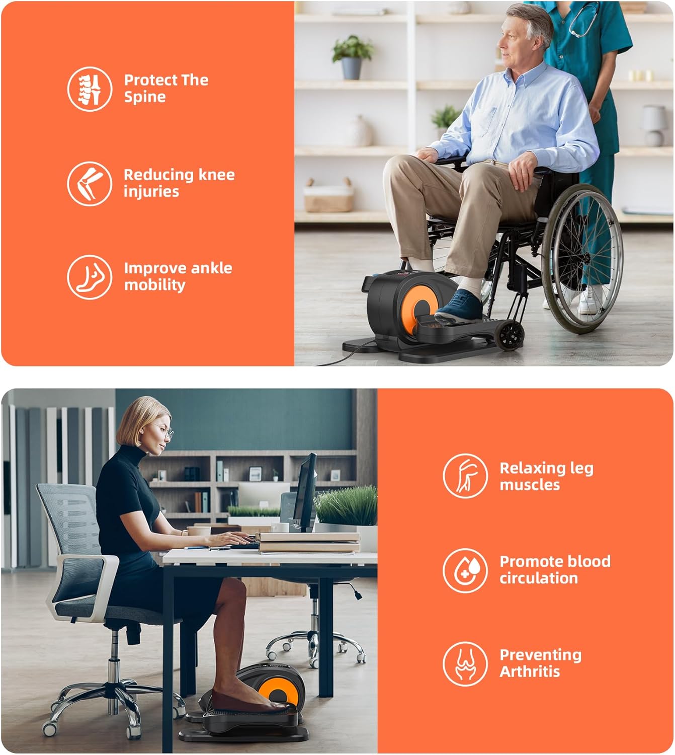 2025 New Under Desk Elliptical Machine,Portable Seated Pedal Exercise Machine for Seniors,Mini Ellipse Leg Exerciser with 12 Adjustable Speeds&Remote Control,Quiet&Compact for Home Office - Image 8