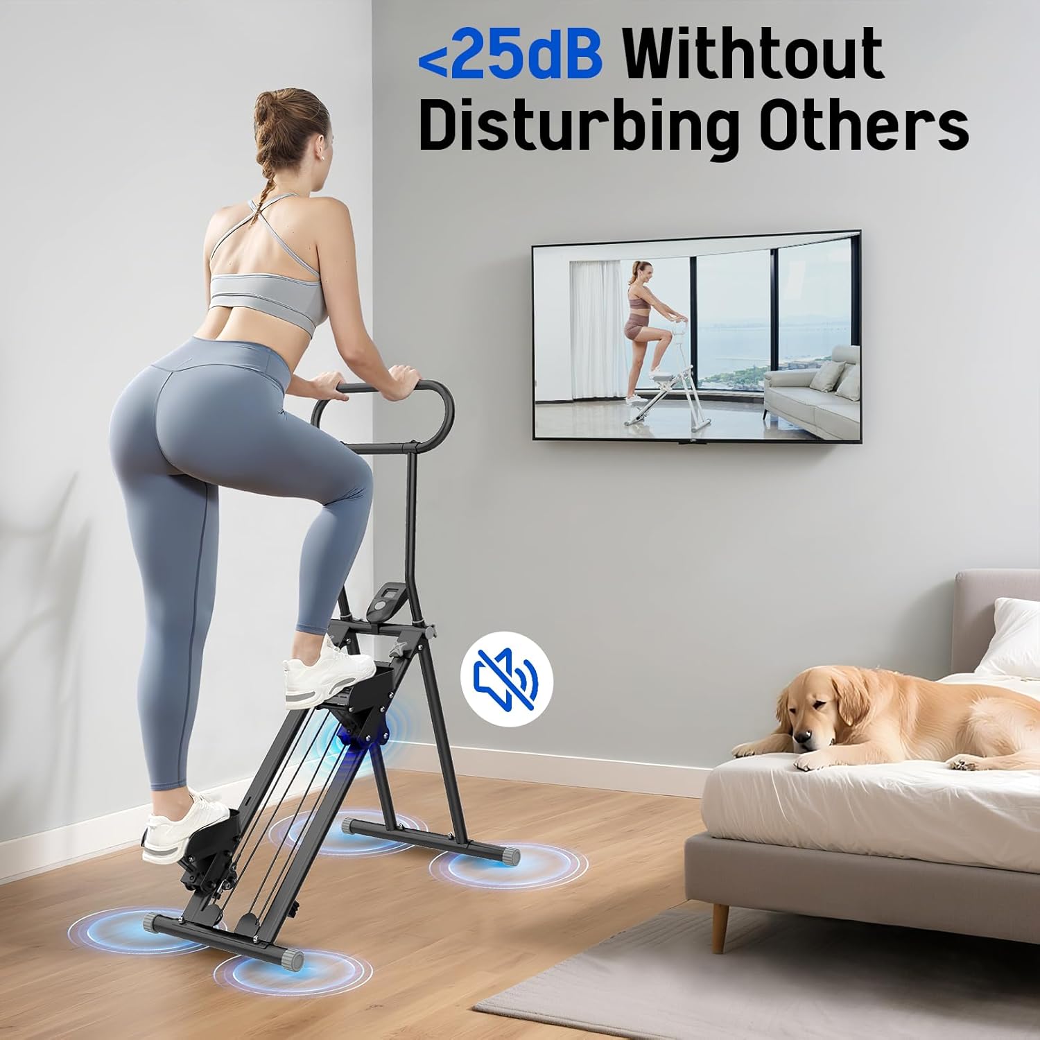 Stair Stepper for Exercise at Home, Folding Stairmaster Machine for Cardio Fitness, Vertical Stair Climber with Adjustable Handlebar, Portable Steppers with 310lbs Loading Capacity - Image 6