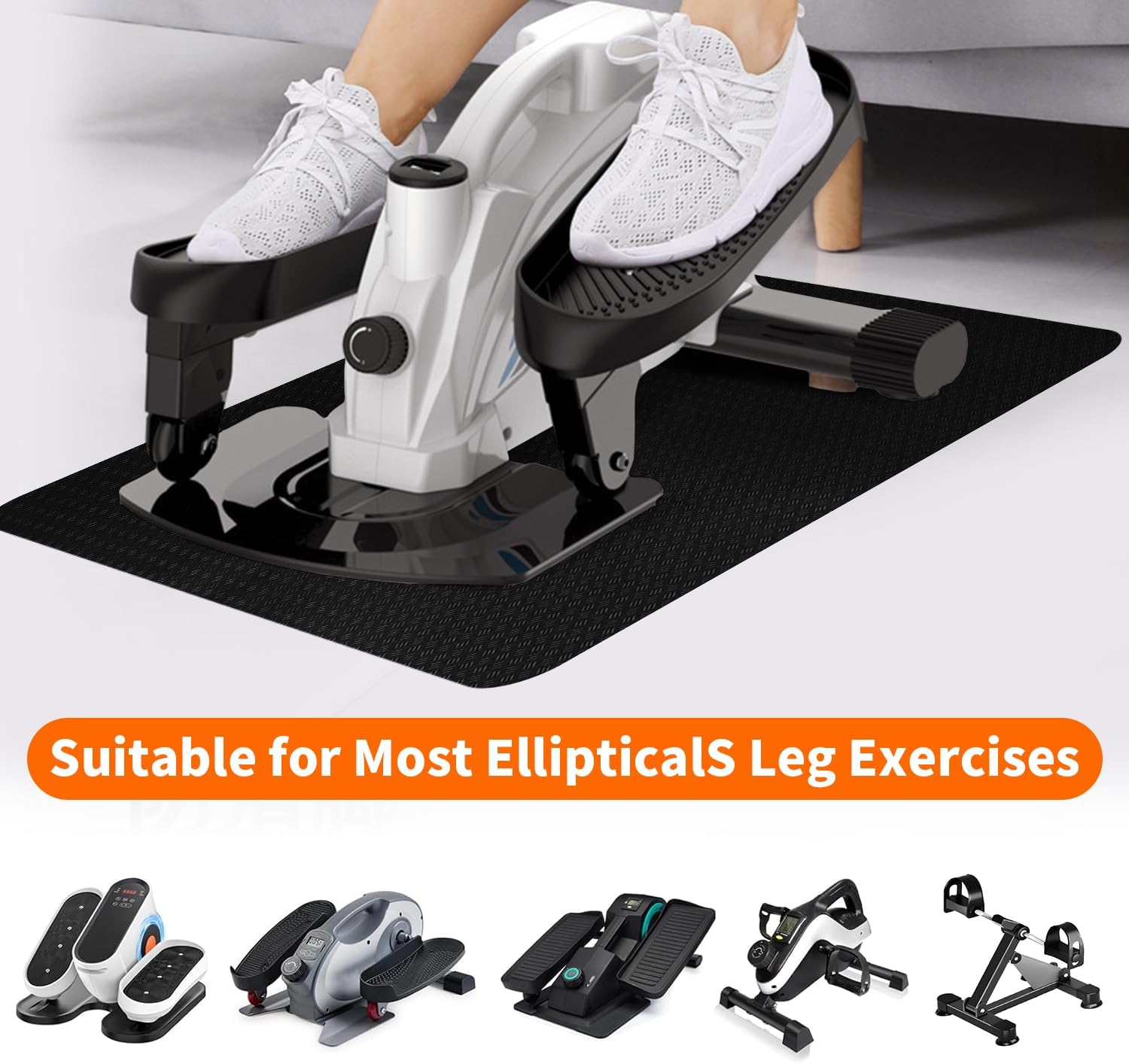 Double-Side Non-Slip Workout Mat for Elliptical Machine, Stepper Mat for Under Desk Ellipticals, Foot Peddler Ellipse Leg Exerciser Mats, Enhanced Stability & Floor Protection - Image 7