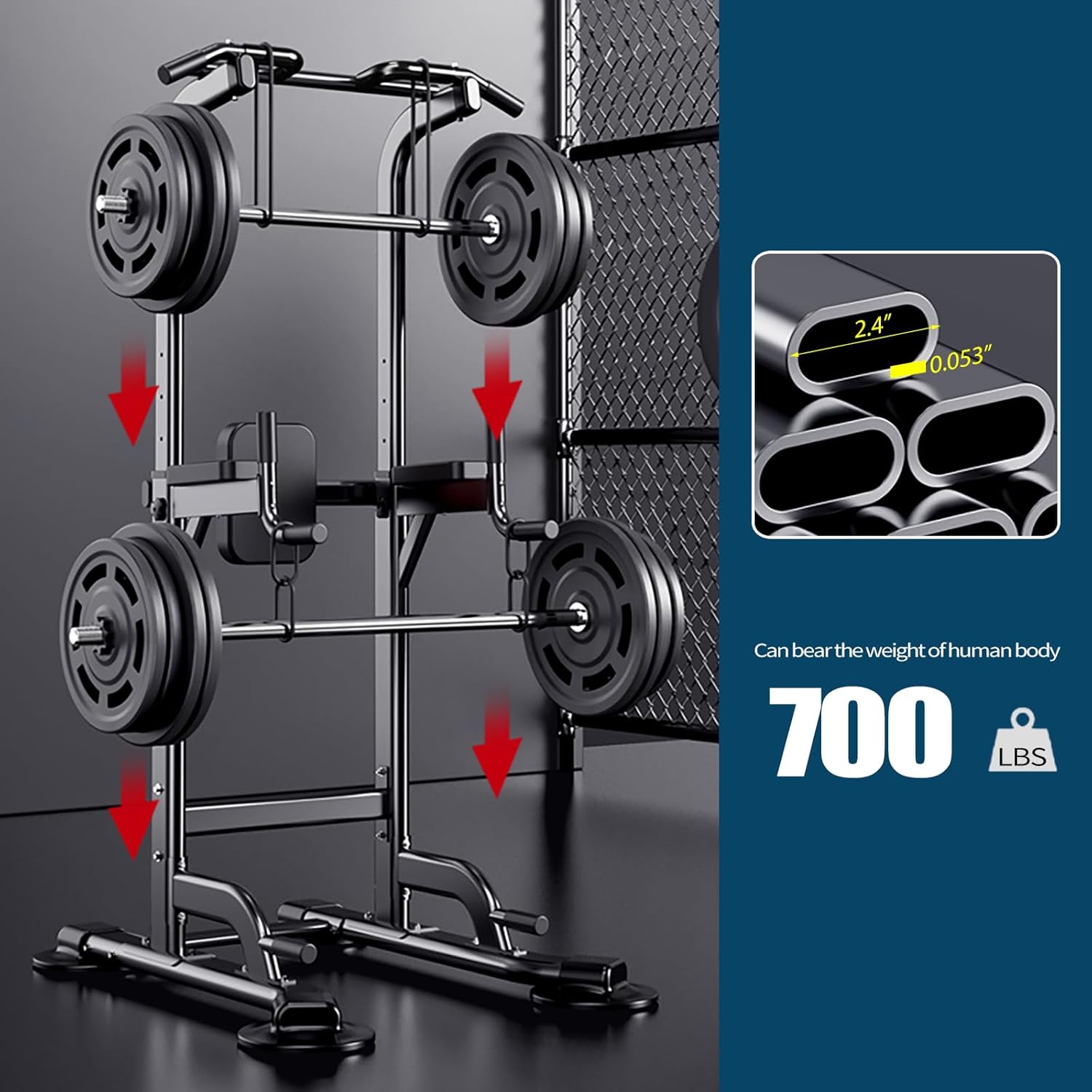 Power Tower Adjustable Height Pull Up & Dip Station Multi-Function Home Strength Training Fitness Workout Station for Home Gym - Image 3