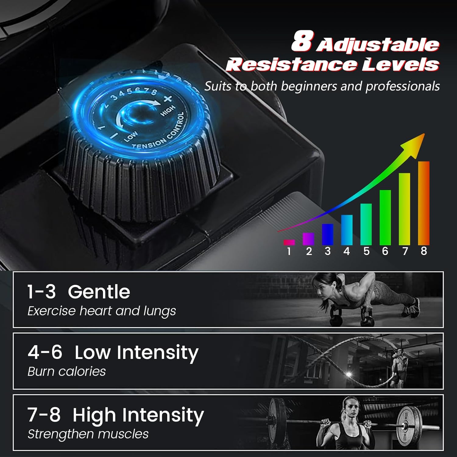 Goplus Folding Rowing Machine,Magnetic Rower with Adjustable Resistance and LCD Display, Exercise Cardio Fitness Equipment for Home Use - Image 3