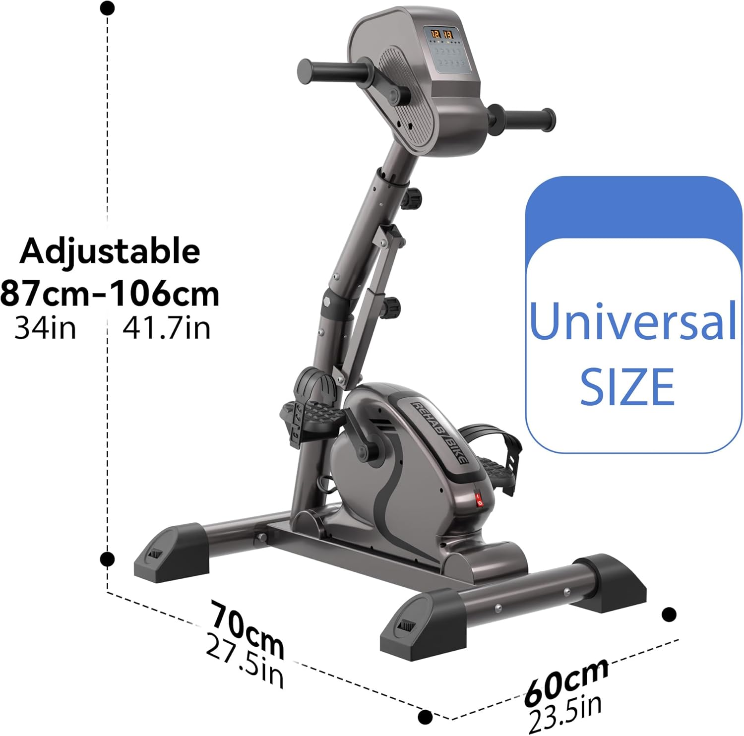 Legs Arms Electric Exercise Bike Active Passive Knee Pedal Trainer Physical Therapy Assisted Rehabilitation Home Fitness Equipment For Seniors - Image 7
