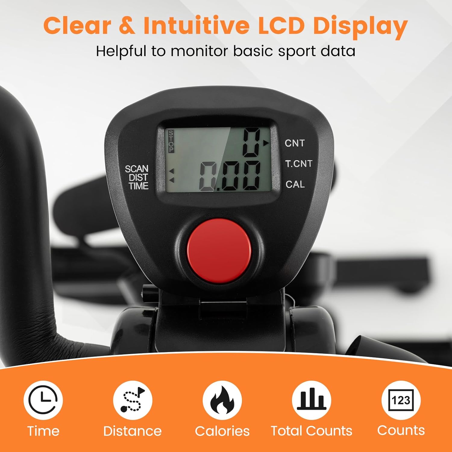 GYMAX Pedal Exercise Bike for Seniors, Hand Arm Leg and Knee Fitness Machine with Massage, LCD Monitor, Adjustable Height and Length for Total Body, Home Exercise Equipment for Elderly - Image 3