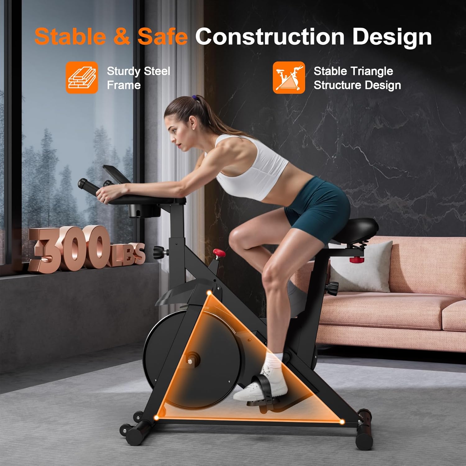 Stationary Bike, Spin Bike with 32 Levels of Adjustable Magnetic, Exercise Bike for Home with Exclusive App, Low Noise Indoor Bike, Cycling Bike with Comfortable Seat Cushion - Image 2
