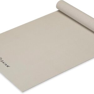 Gaiam Yoga Mat – Premium 5mm Solid Thick Non Slip Exercise & Fitness Mat for All Types of Yoga, Pilates & Floor Workouts (68″ x 24″ x 5mm)