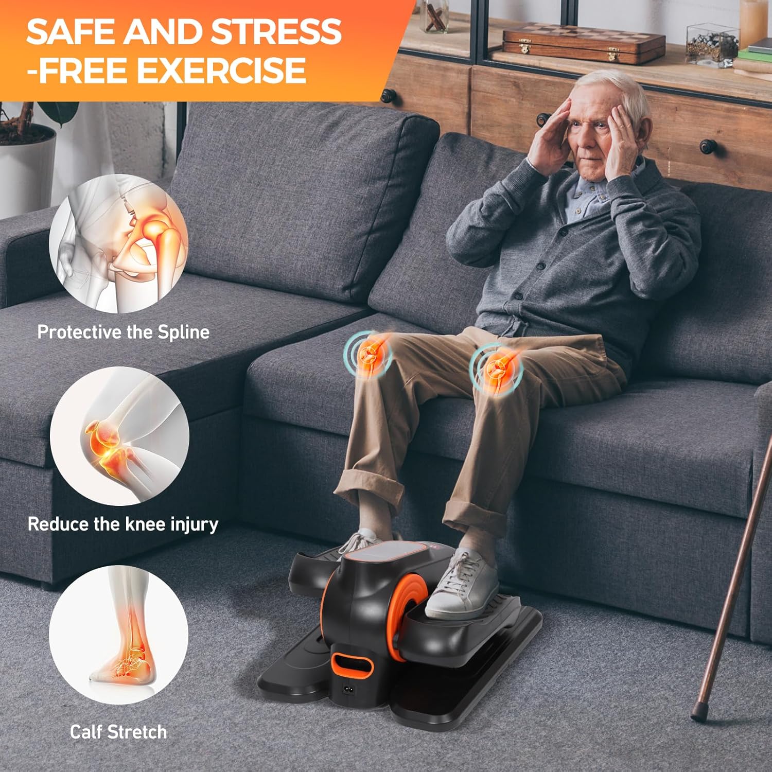 Elliptical Exercise Machine, Under Desk Elliptical Machine, Elliptical Trainer, Leg Joint Exerciser While Sitting for Seniors, Peddler Exerciser for Seniors, A New Easy Way to Do Exercise at Home - Image 7