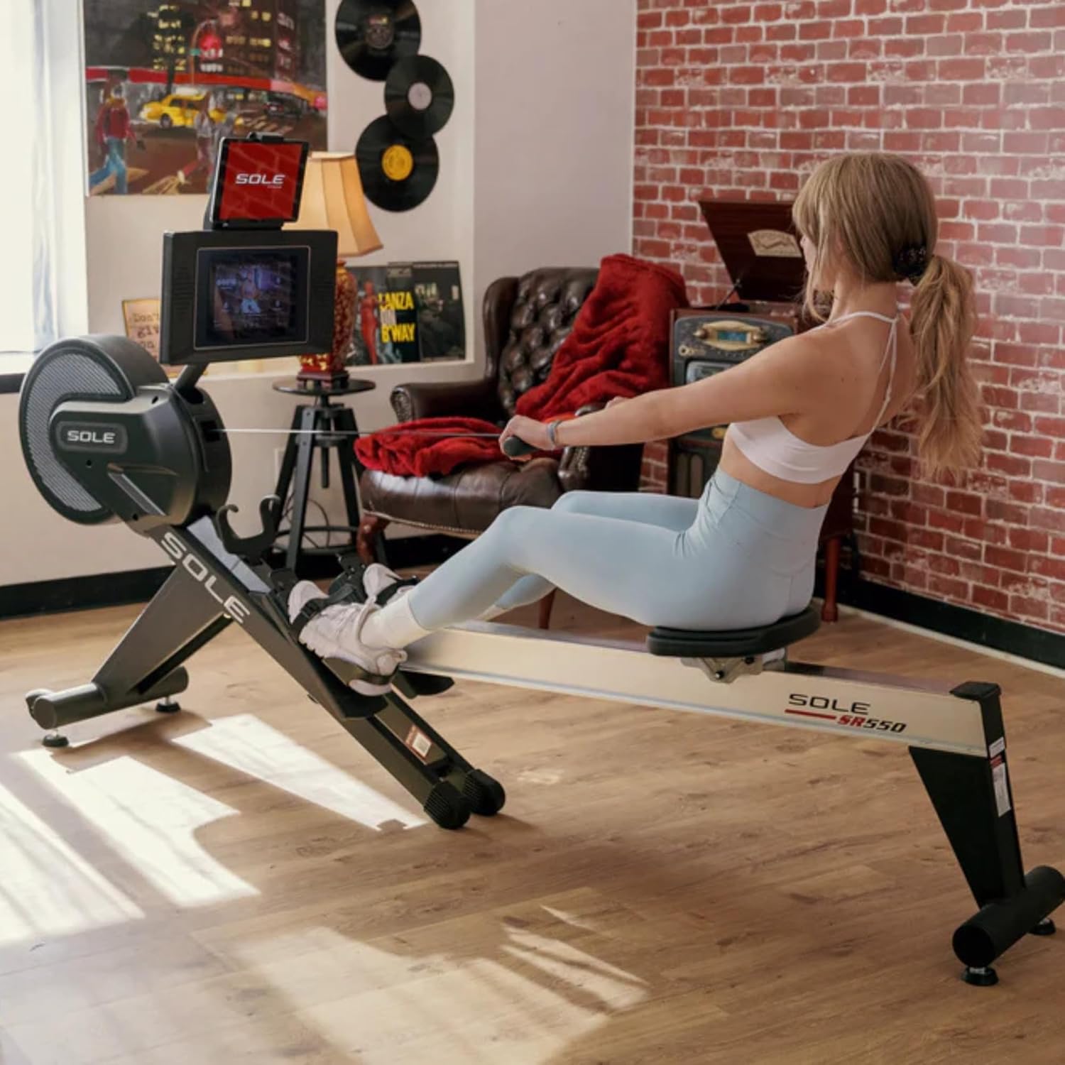 New 2023 Rowing Machine, SR550 Sole Fitness Rower, Foldable Rowing Machines for Home Use, Bluetooth, Touch Screen, Heart Monitoring, Air & Magnetic Resistance Row Machine, Rowers for at Home Exercise - Image 2