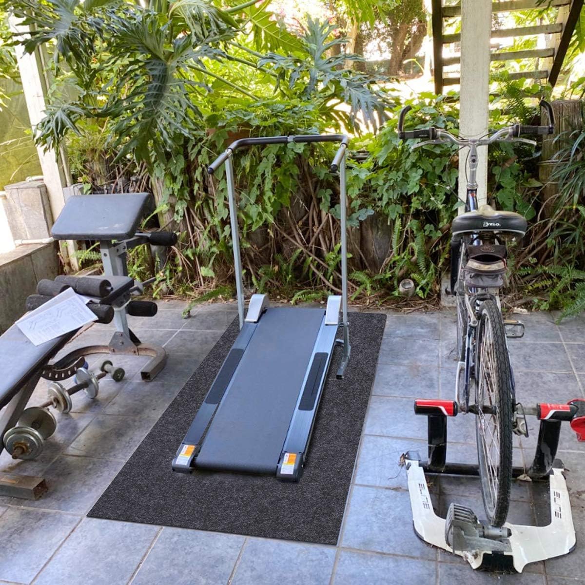 Fitness Equipment Mats, Absorbent/Waterproof – Protects Exercise Equipment and Floor,Protective Flooring Under Elliptical Machine mat, Indoor Treadmill Mat,Washable (24" x 48") - Image 5