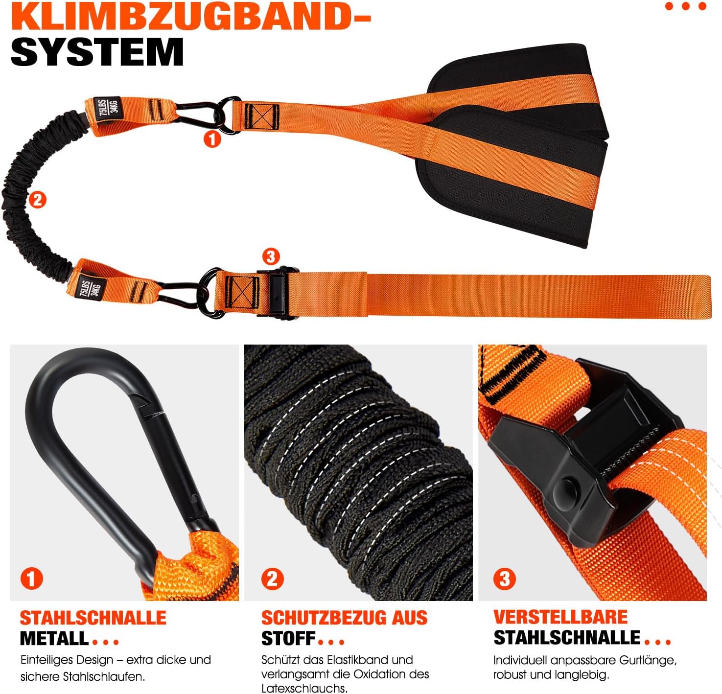 HPYGN Pull Up Assistance Bands, Heavy Duty Resistance Band for Pull Up Bar, Adjustable Weight/Size with Fabric Feet/Knee Rest, Bands for Pull Up Assist for Strength Training, Pull Up Assist Band - Image 8