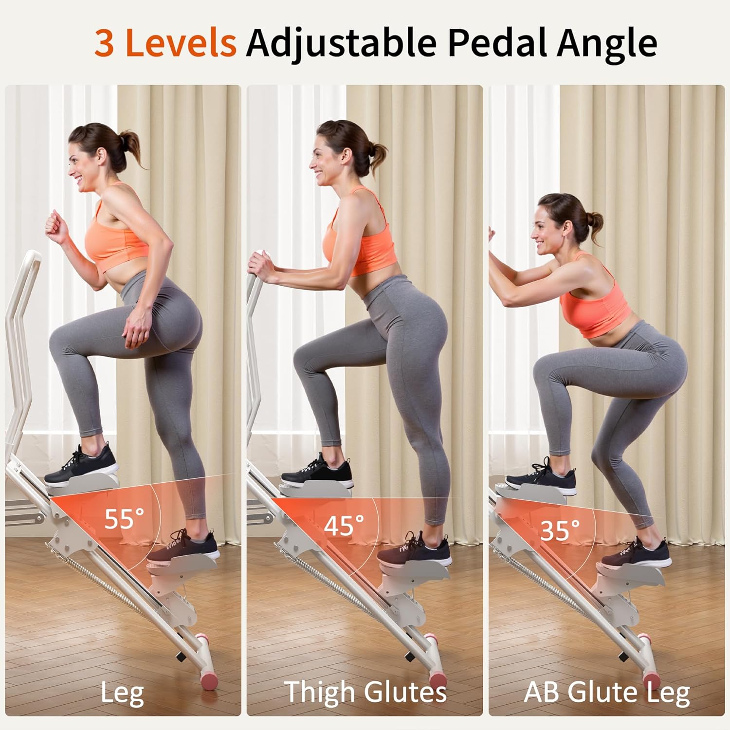 MOMODA Stair Stepper Resistance Adjustable Folding Vertical Climber Machine for Home Gym Full-Body Workout - Image 7