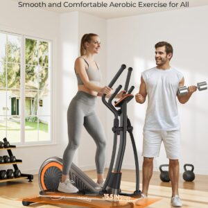 Niceday Elliptical Machine, Elliptical Exercise Machine for Home with Hyper-Quiet Magnetic Driving System, Elliptical Trainer with 15.5IN-20IN Stride, 16 Resistance Levels, 500LBS Loading Capacity