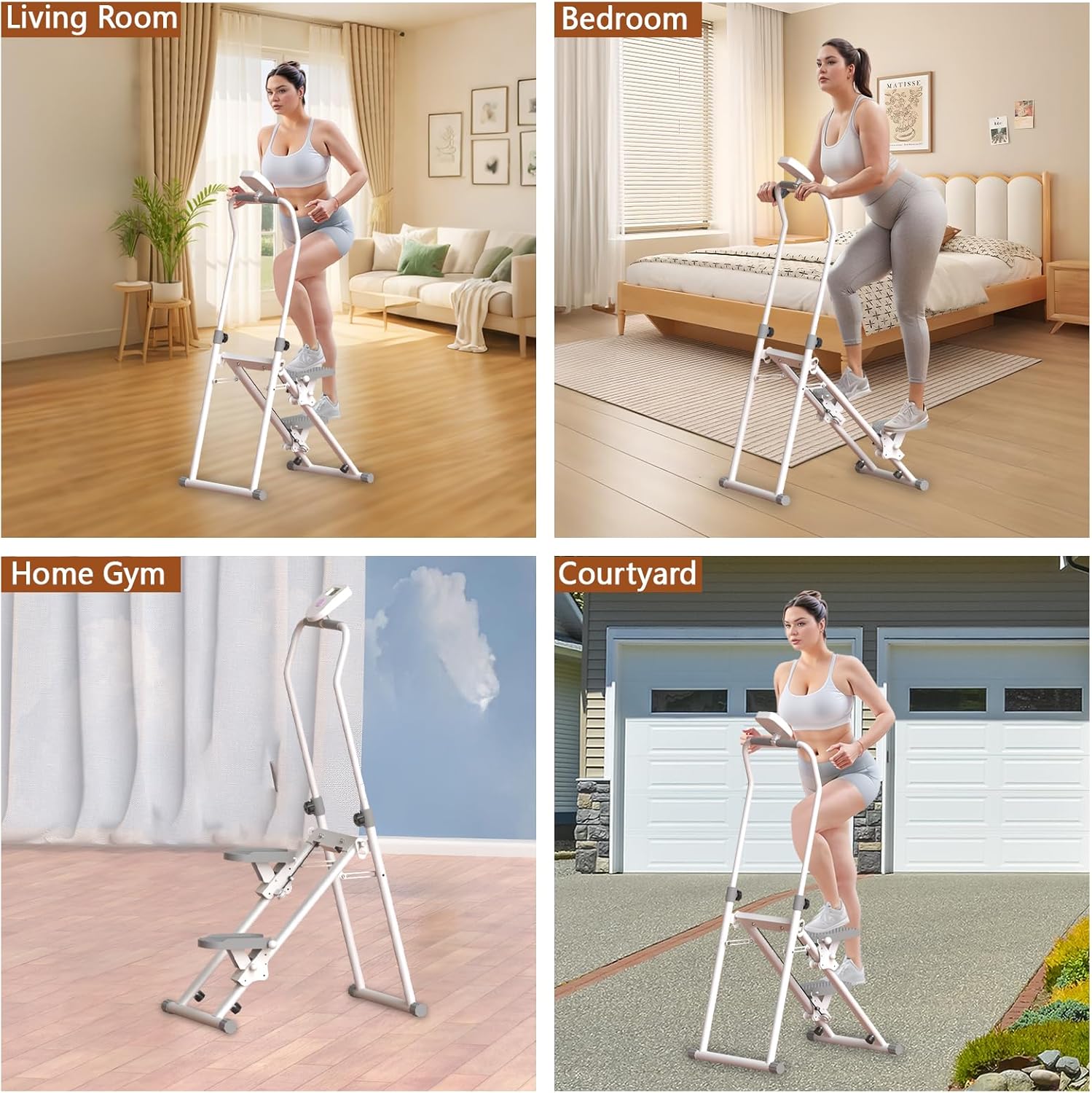 Foldable Stair Stepper for Home Gym Exercise, Vertical Stair Climber Exercise Machine, Compact Full Body Cardio Workout Equipment with Adjustable Handle Bar & Pedals - Image 7