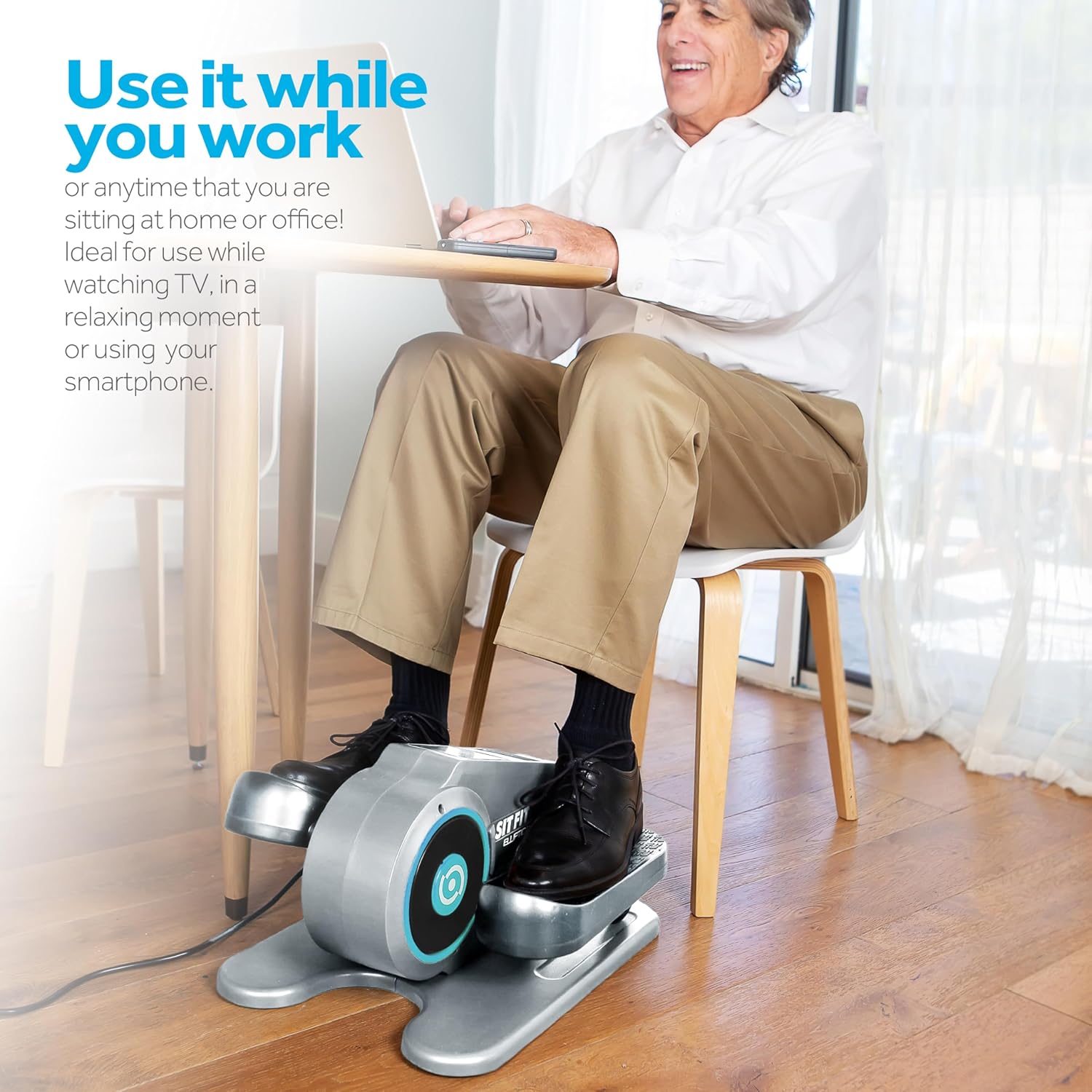 SITFIT, Sit Down and Cycle! Powered Foot Pedal Exerciser for Seniors, Under Desk Elliptical Exercise Bike, Leg Exerciser While Sitting. Peddler Exerciser Mini Bike, Portable Rehabilitation Equipment. - Image 8