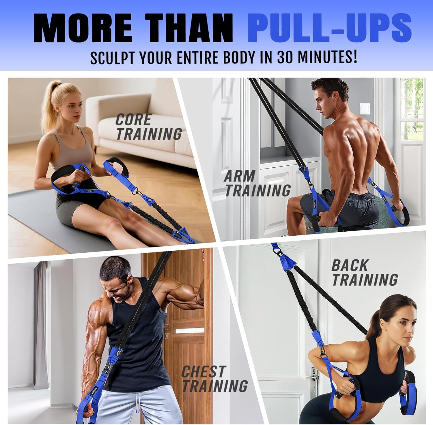Pull Up Bands, Heavy Duty Resistance Bands with Handle, Workout Bands for Pull Up Bar, Pullup Assist Band Set for Exercise, Full Body Workout, Home Gym for Enhanced Strength, Muscle Training - Image 3