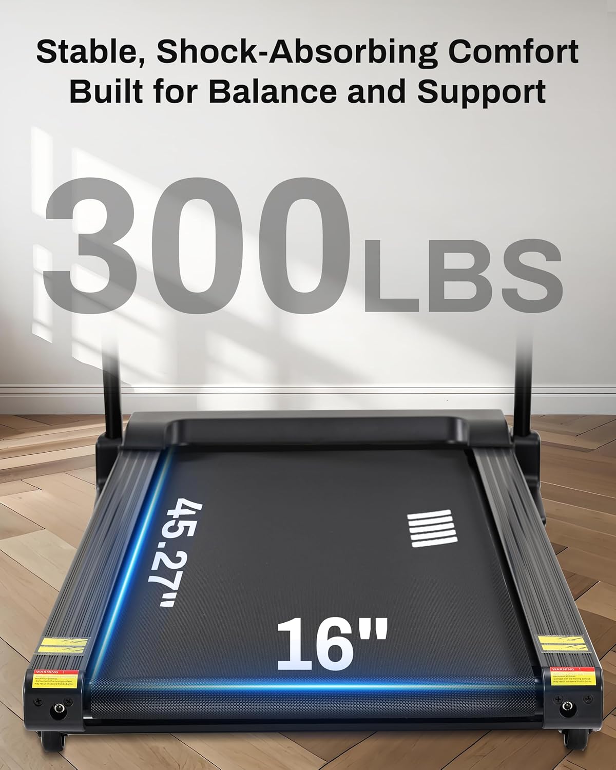 Incline Treadmill, Treadmill with 15% Auto Incline, 3.0HP, 300 lbs Capacity, Bluetooth APP, Shock Absorbing Design for Home Use - Image 5
