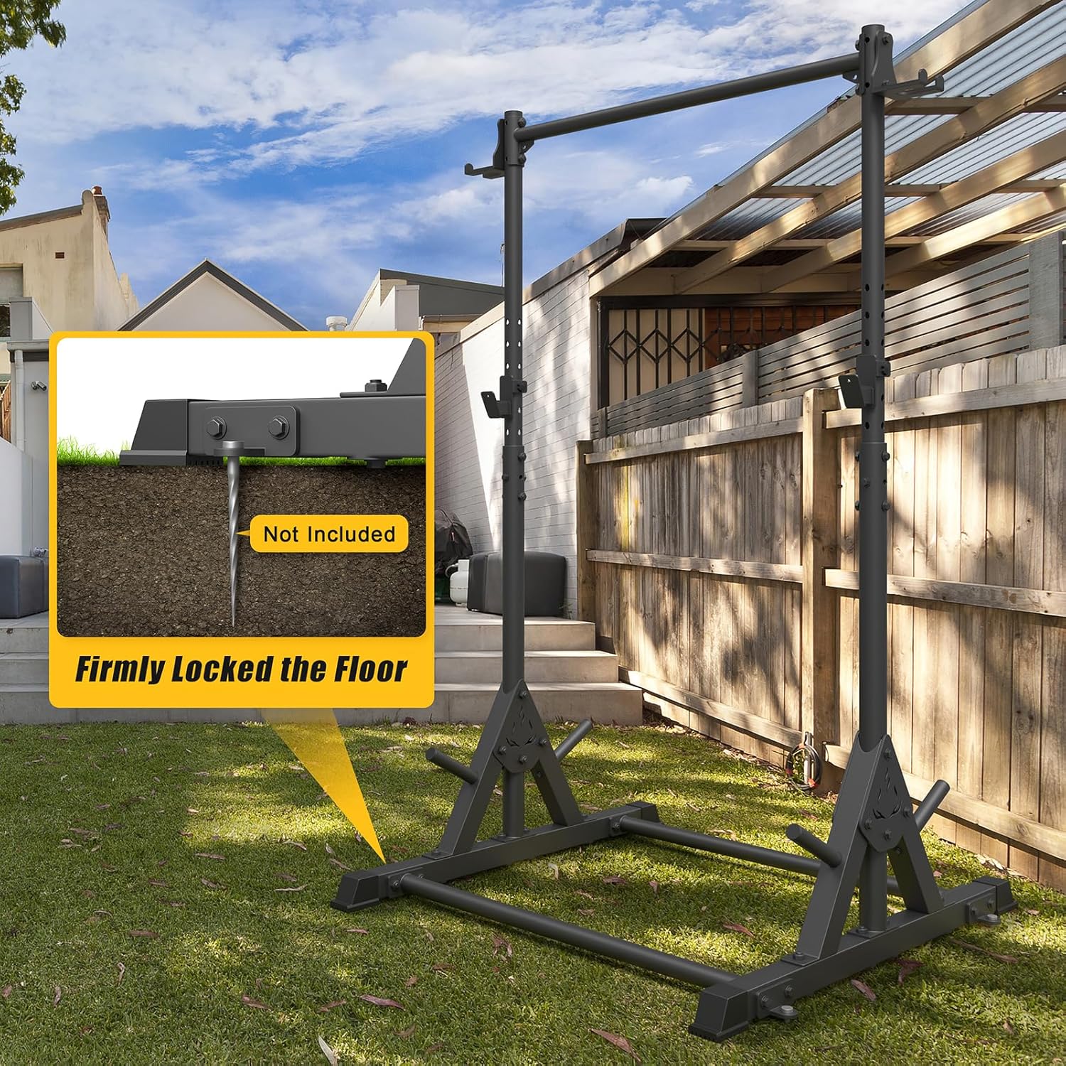 Pull Up Station, Strength Training Workout Pull Up Bar Free Standing, Adjustable Heavy Duty Pullup Bar Station, 600LBS Weight Capacity - Image 5