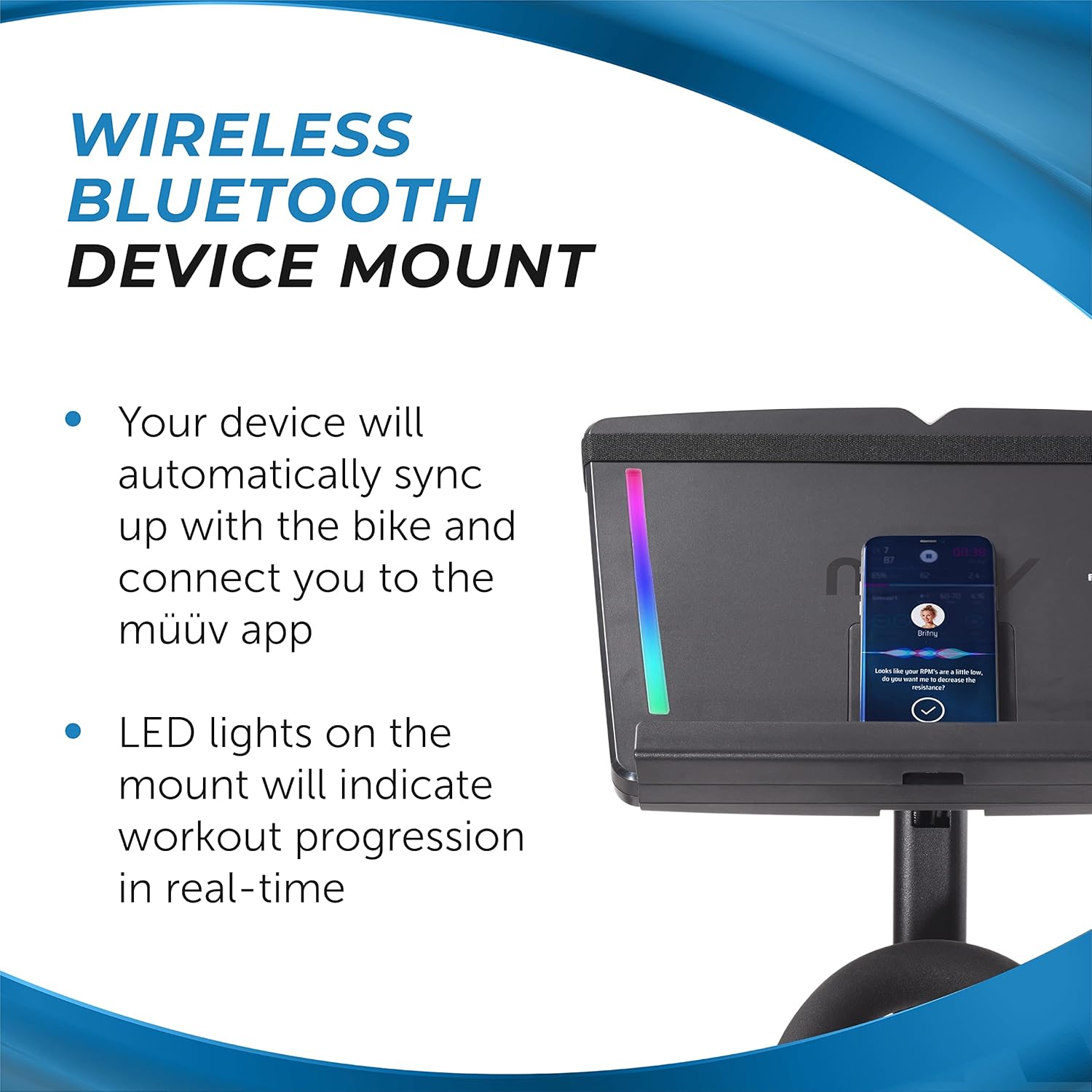 Stamina müüv Bike - Exercise Bike with Wireless Bluetooth Smart Mount - Integrated müüv App for Personalized Home Workout - Up to 330 lbs Weight Capacity - Image 6