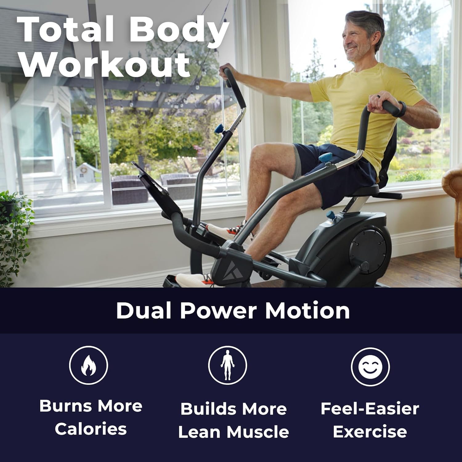 Teeter FreeStep Recumbent Cross Trainer Stepper, Zero-Impact Exercise Bike Alternative w/Patented Physical Therapy Stride, Up to 350lb, Free App w/Trainer Workouts - Image 3