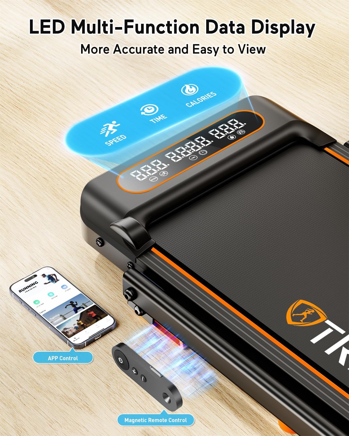 2025 Upgrade Walking Pad Treadmill with 8% Incline & Handle Bar, 3.5HP Foldable Treadmills for Home Small, 4 in 1 Portable Treadmills Walking Pad 350lb Capacity, Shock Absorption, Low Noise, Smart App - Image 7