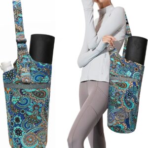 IwIeIaIrI Yoga Mat Bag with Large Size Pocket and Zipper Pocket，Yoga Bag Adjustable Shoulder Strap- Holds More Yoga Accessories