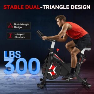 Exercise Bike, WENOKER Magnetic Resistance Stationary Bike for Home, Indoor Bike with Whisper Quiet, Heavy Flywheel and Upgraded Digital Display