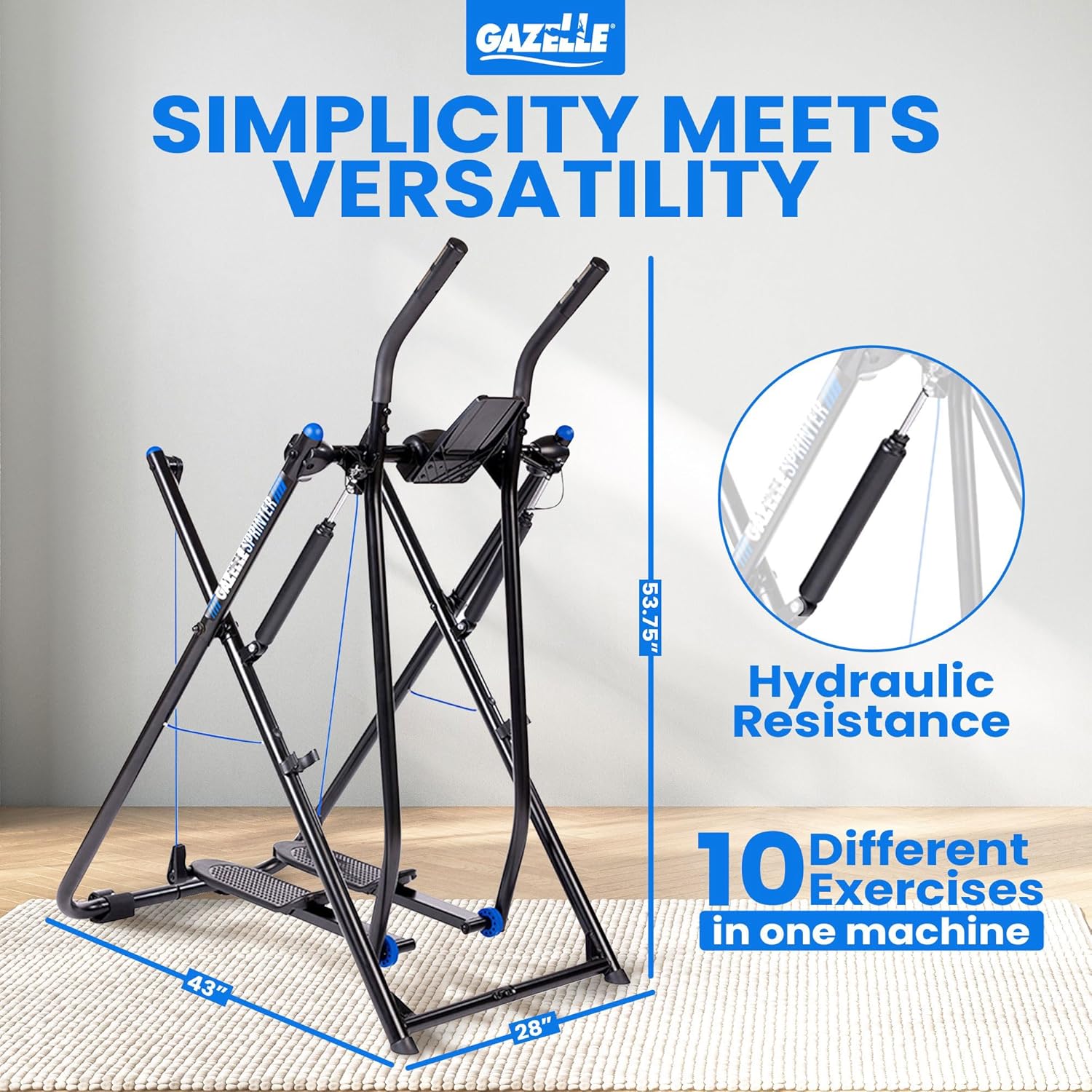 Gazelle Tony Little Total Body Fitness Workout Exercise Elliptical Glider Supports 250-300lbs with Low-Impact Design for Home Gym - Image 2