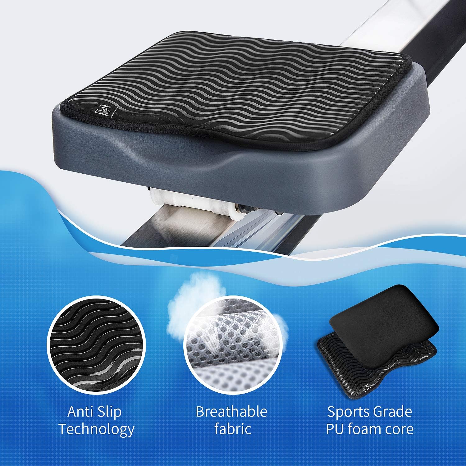 Rower Seat Pad Compatible with Concept 2 Rowing Machine - Anti Slip Rowing Machine Seat Cushion Pad Compatible with Hydrow, Concept2, Waterrower and Other Row Machines - Rower Accessories - Image 3