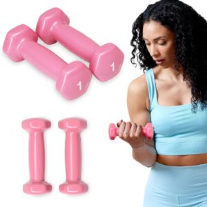 SPRI Dumbbells Hand Weights Set of 2 – Vinyl Coated Exercise & Fitness Dumbbell for Home Gym Equipment Workouts Strength Training Free Weights for Women, Men (1-10 Pound, 12, 15, 18, 20 lb)