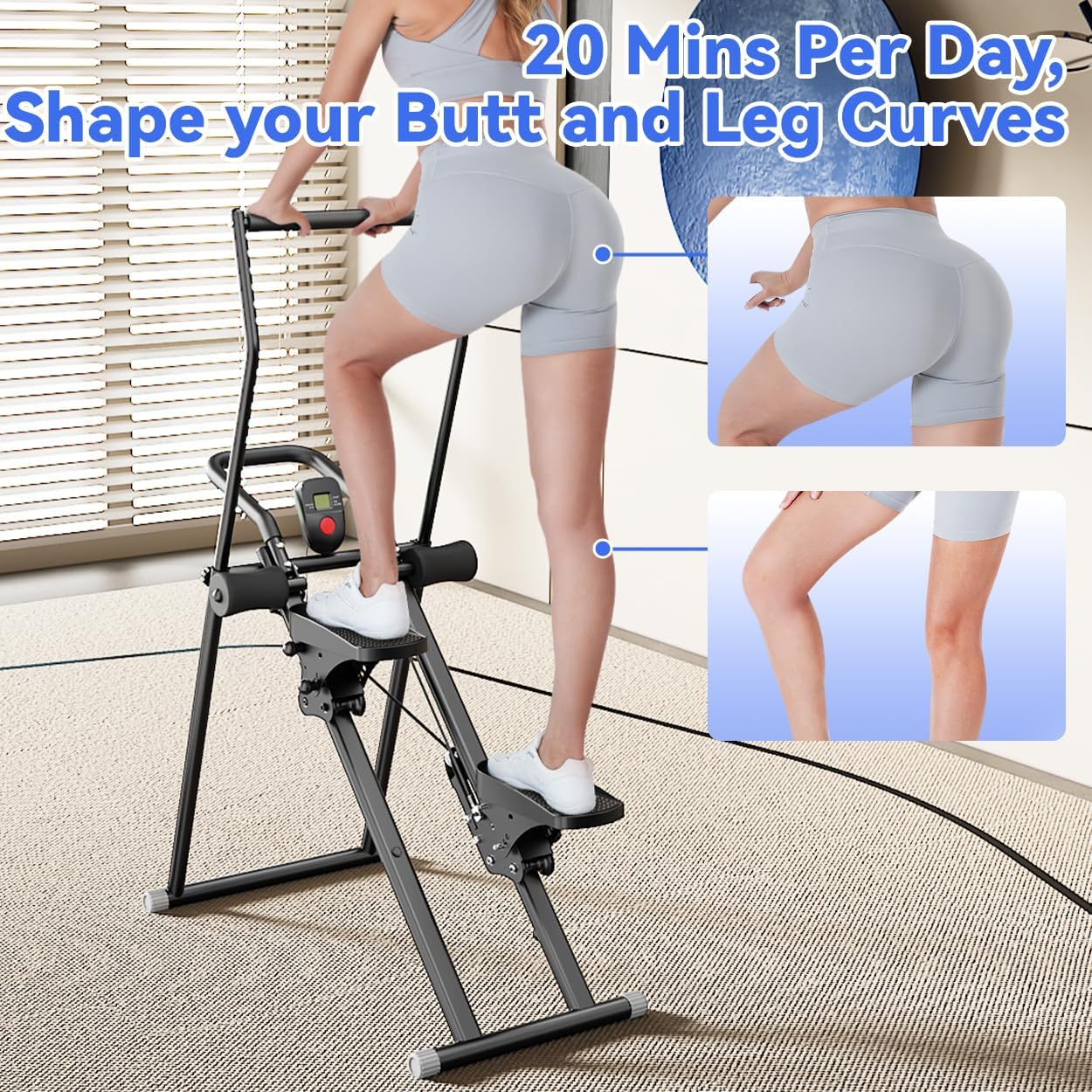 Stair Stepper & Ab Machine by SEWD, 2-in-1 Cardio Workout Equipment with Adjustable Handlebar & Large Pedals, 90% Pre-Assembled Fitness Equipment, Quickly Switch from Stepper to Abdominal Machine - Image 4