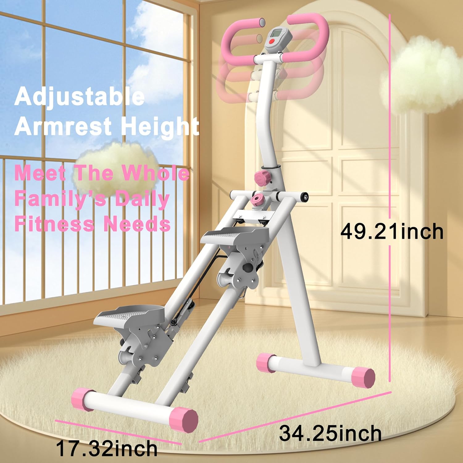 Stair Stepper for Home-Upgrade Vertical Climber Workout Machine for Full-Body Exercise Climber Fitness Equipment with Stable Frame Adjustable Handlebar - Image 8