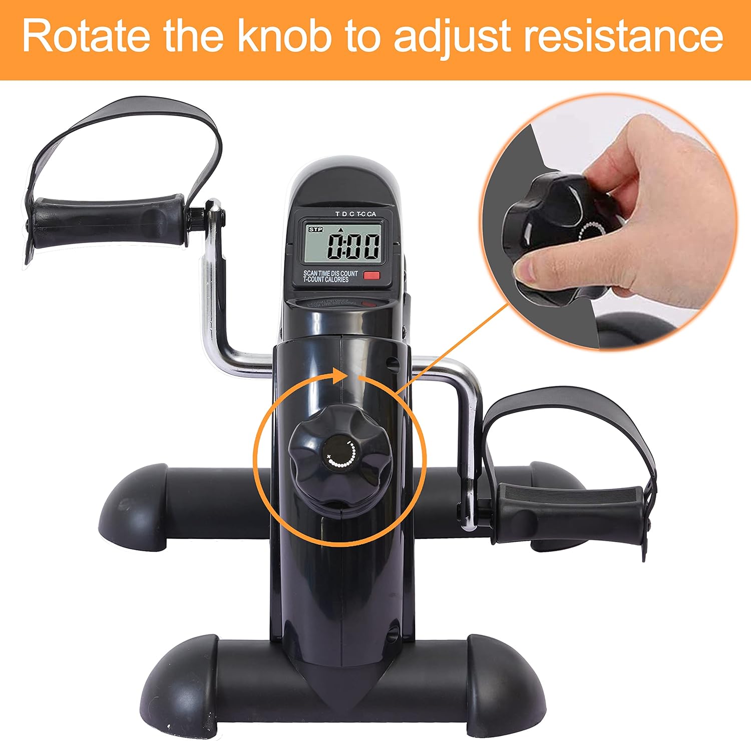 Pedal Exerciser Under Desk Bike Mini Exercise Bike for Leg and Arm Cycling Exercise Portable Peddler with LCD Display - Image 4