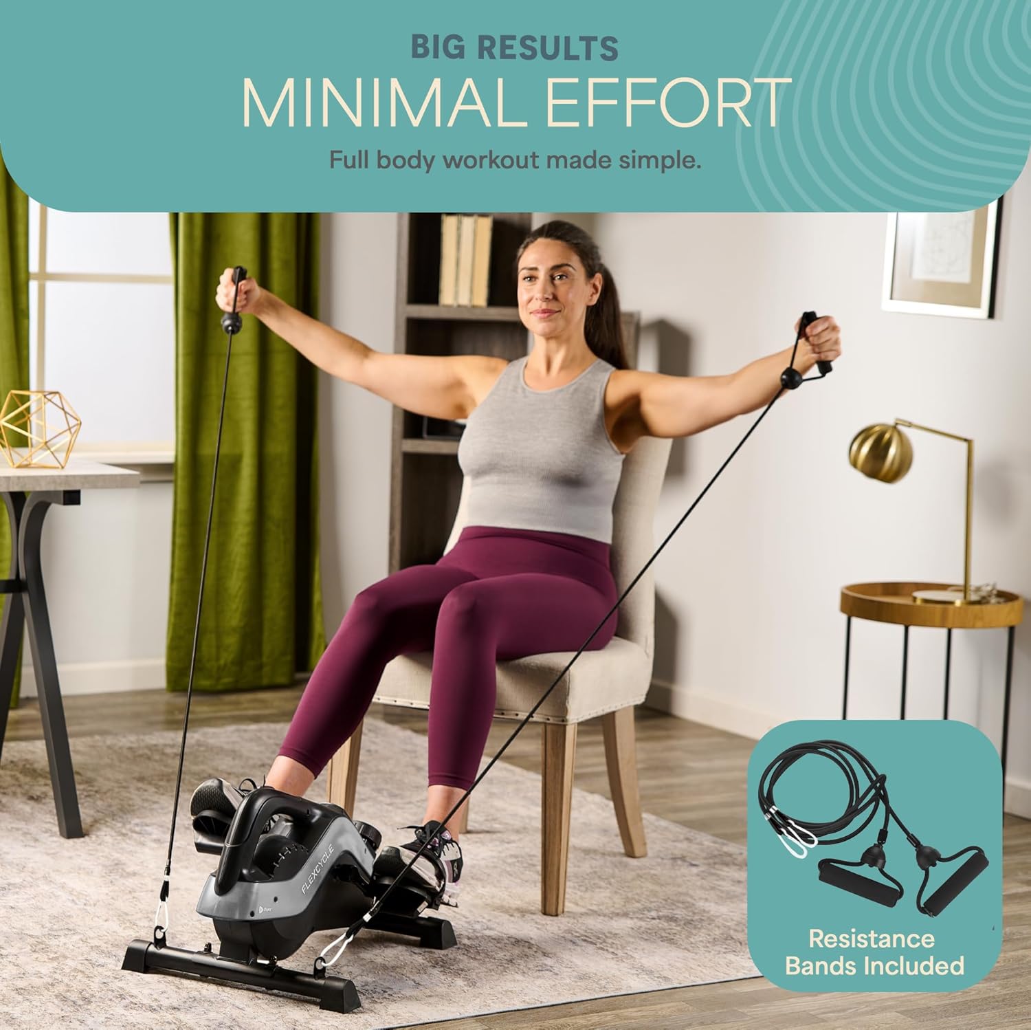 Lifepro Under Desk Elliptical Machine & Mini Bike – Quiet Desk Bike Pedal Exerciser for Seniors – Compact Under-Desk Bike & Foot Cycle Peddler – Portable Exercise Equipment for Home Office - Image 3
