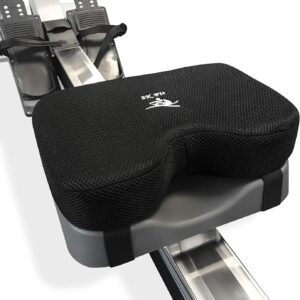 Rowing Machine Seat Cushion (Model 2) for The Concept 2 Rowing Machine with Custom Memory Foam, Washable Cover, and Straps- Concept 2 Rower, Recumbent Stationary Bike, WatterRower Seat Pad