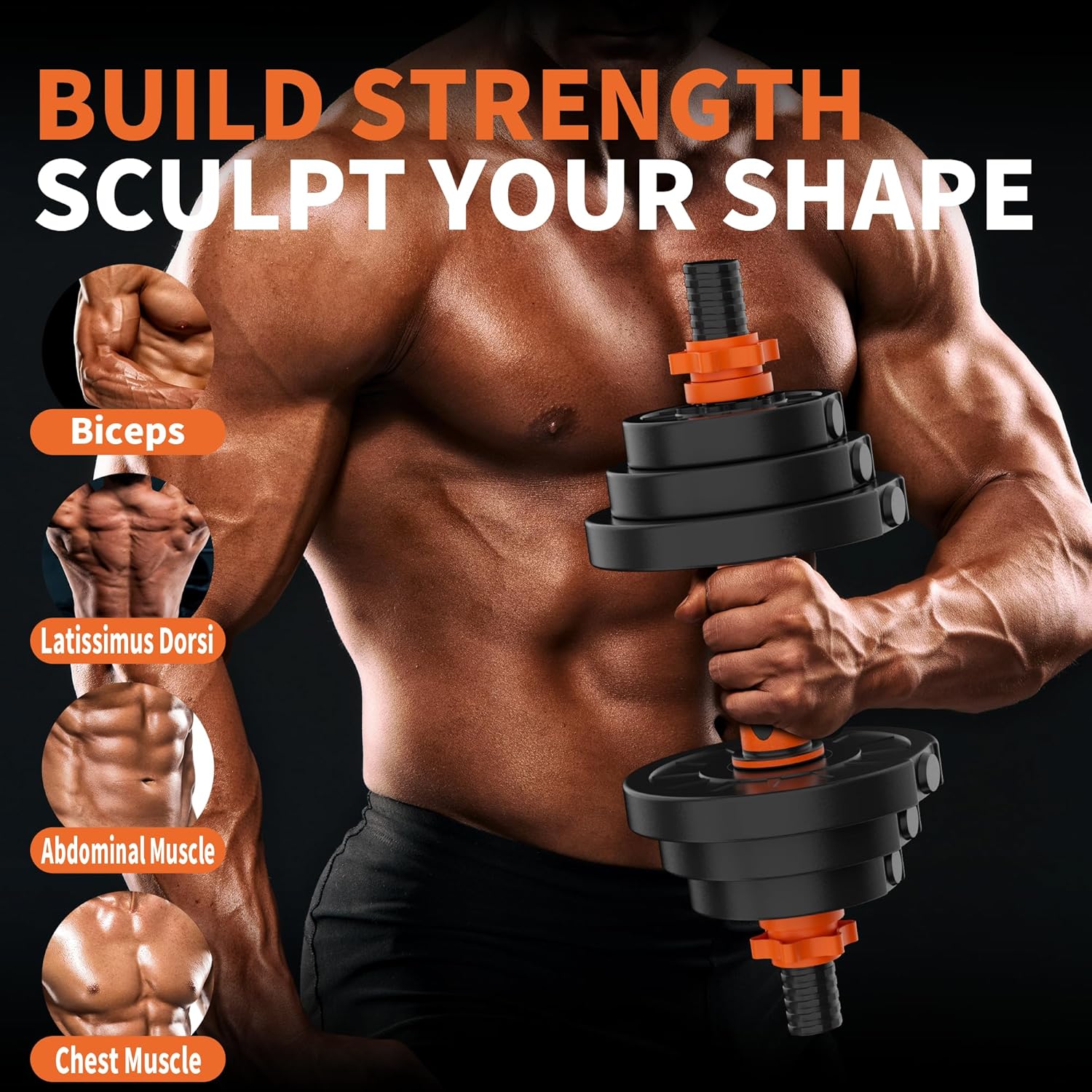 VTORY Adjustable Dumbbell Set, 30/50/70/90lbs Free Weights Dumbbells Set, 4 in1 Dumbbell Barbell Kettlebell Push-Up Stand Weight Set, Dual-Lock Safety Grip, Ergonomic Design, Weight Set for Home Gym, Set of 2 - Image 6