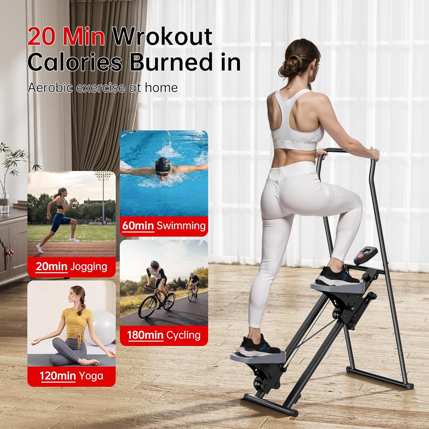 Stair Stepper Machine for Home with Device Holder & Silicone Floor Mat, Extra-Long Non-Slip Pedals Vertical Climber Exercise Machine - Image 6