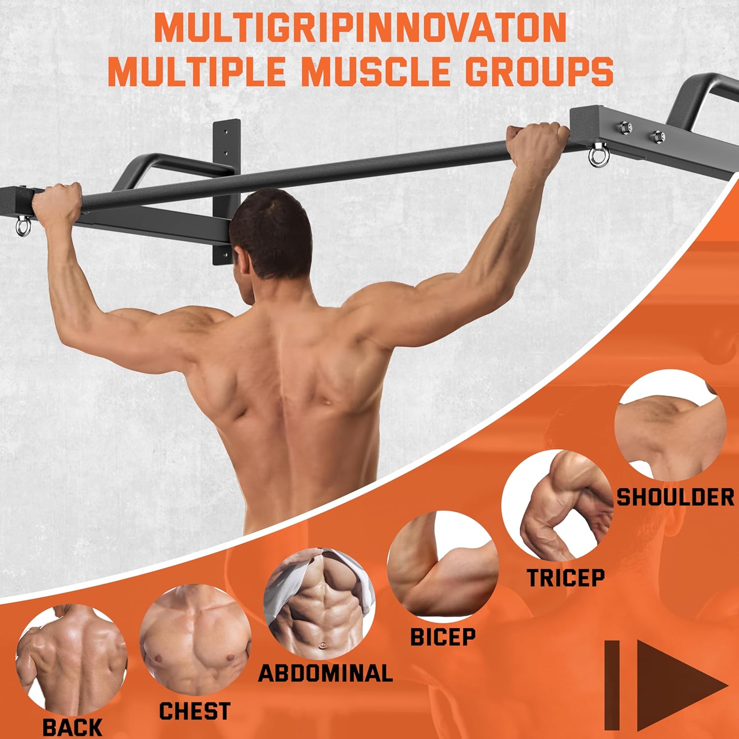 2025 Upgrade Pull Up Bar Wall Mounted - 600 lbs Heavy Duty Strength Training Pull-Up Bars, Ideal Rogue Pull Up Bar for Home and Commercial Gym, Easy Installation Chin Up Bar, Versatile Garage Pullup Bar - Image 7