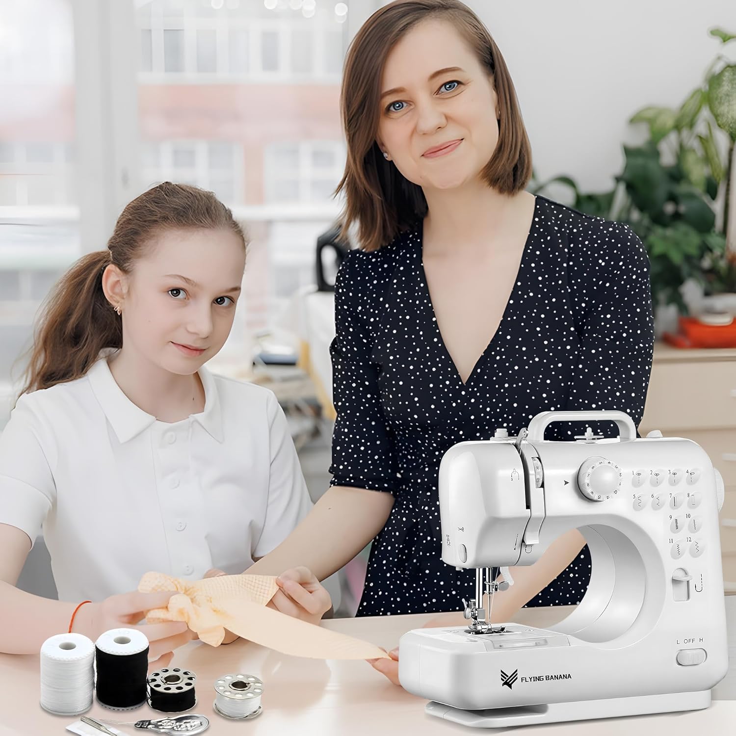 Portable Sewing Machine for Beginners, Mini Electric Sewing Machine 12 Built-in Stitch Patterns, 2 Speed with Foot Pedal & Sewing Kit, Easy DIY Household máquinas de coser for Kids Ages 8-12 - Image 6