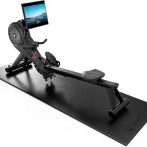 Powr Labs Rowing Machine Mat, Treadmill Mat for Carpet & Hardwood Floors – Rower Mat for Hydrow, Concept 2, Peloton Rower, Exercise Equipment, Gym Equipment
