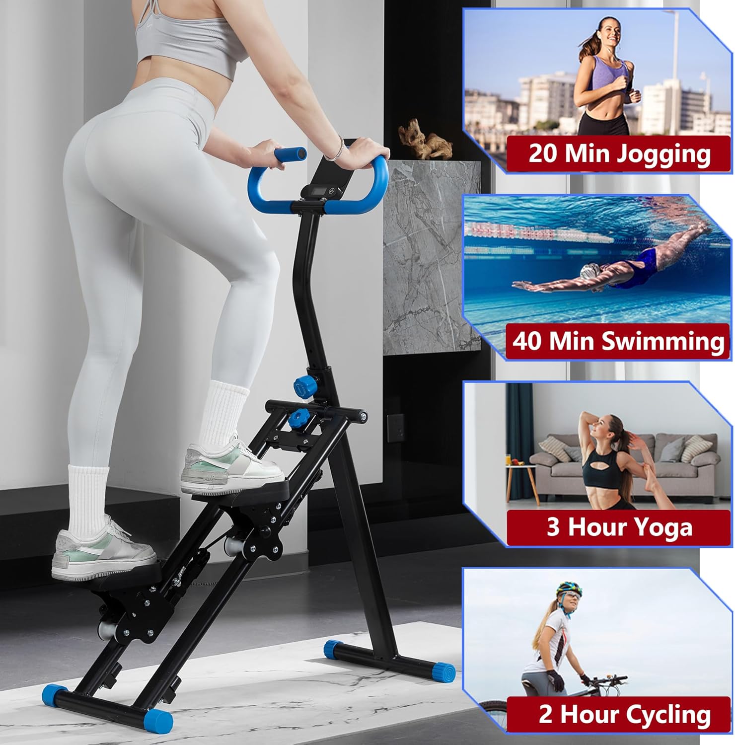 Stair Stepper for Home Gym Folding Vertical Climber Cardio Exercise Machine for Full Body Workout Machine, Adjustable Handlebar & Pedals, 300LBS Load - Image 3