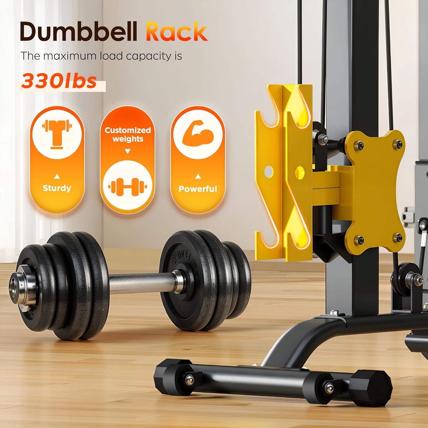 SogesPower LAT Pull Down Machine for Home Gym,Heavy Duty Cable LAT Pull Down & Seated Row Workout Station with Adjustable Resistance, High Pulley System for Back, Shoulder & Arm Exercises - Image 2