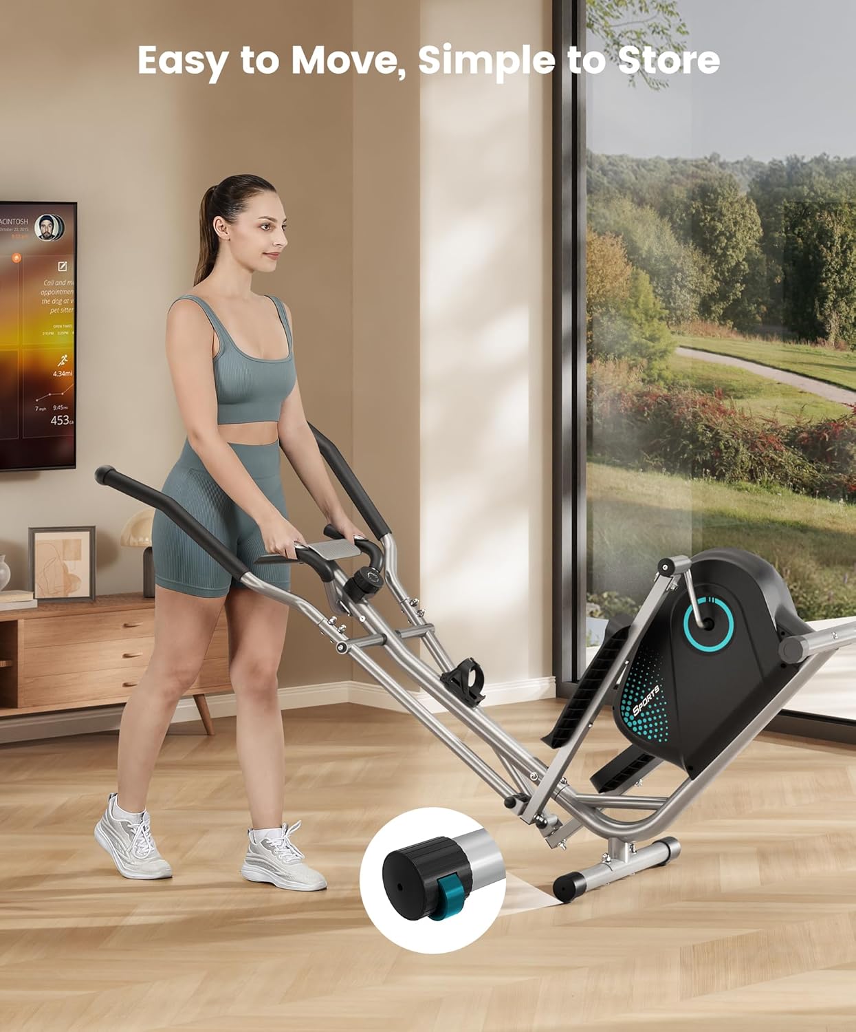 Dripex Elliptical Exercise Machine, Magnetic Elliptical Machine for Home, Hyper-Quiet Elliptical Training Machines w/ 6KG Flywheel, 16 Resistance Levels, Pulse Sensor, LCD Monitor - Image 8