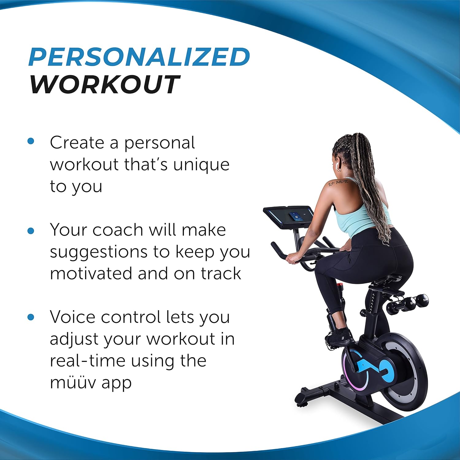 Stamina müüv Bike - Exercise Bike with Wireless Bluetooth Smart Mount - Integrated müüv App for Personalized Home Workout - Up to 330 lbs Weight Capacity - Image 4