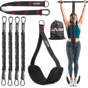 Pull Up Assistance Bands 260lbs – 4 Heavy Duty Assisted Pull Up Bands – Adjustable Strength Resistance Band Pull Up Assist, Training Equipment with Foot Rest, Bar Band for Home & Gym