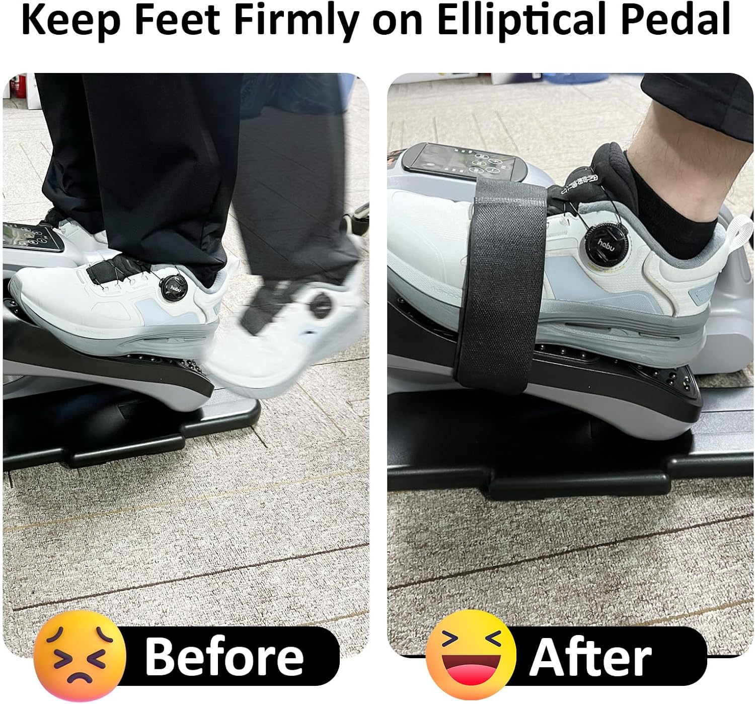 4 Pcs Ellipse Leg Exerciser Machine Pedal Straps, Suitable for Under Desk Elliptical Peddler Foot & Leg Pedal Exercixer for Seniors Fitness Home Sports Accessories - Image 2