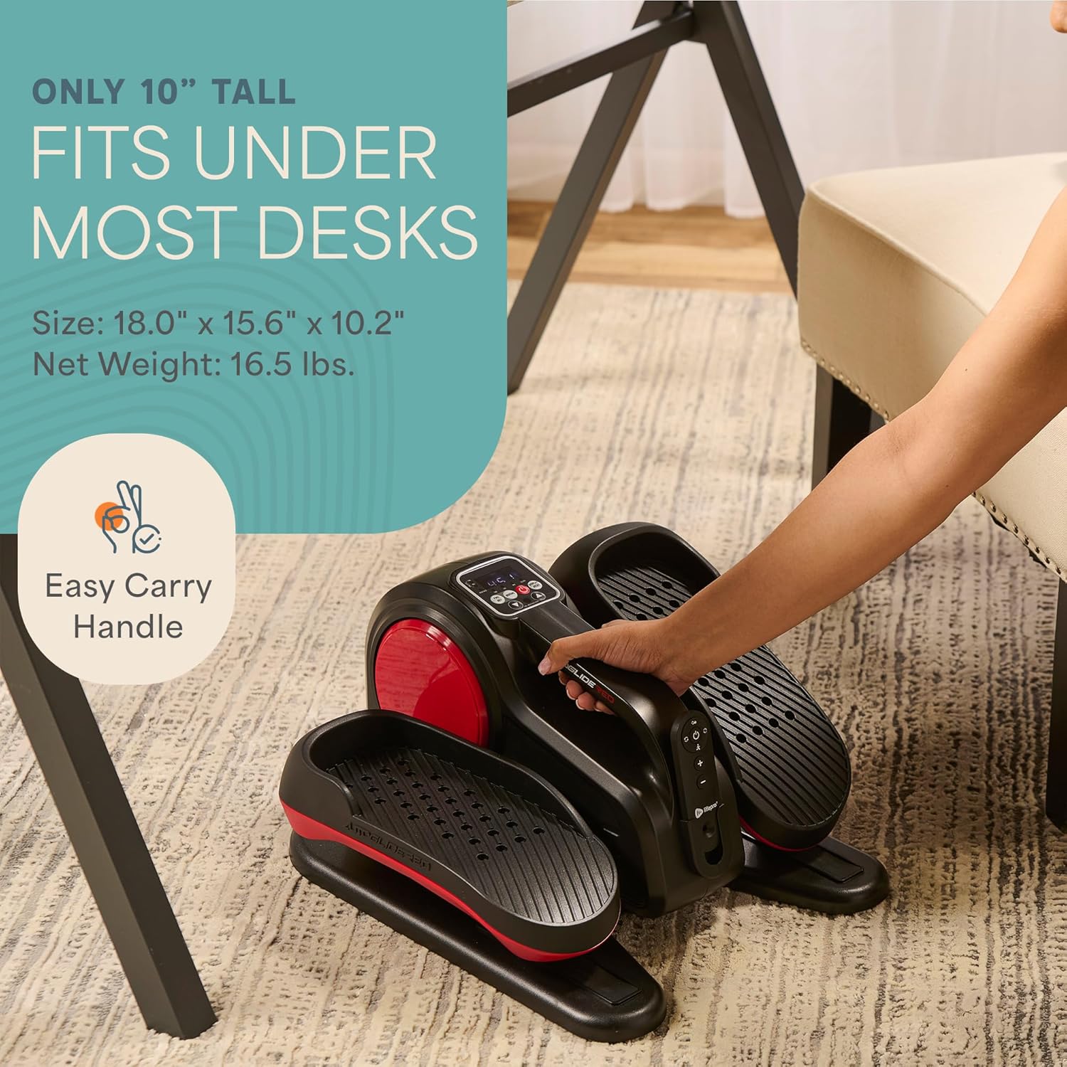 Lifepro Under Desk Elliptical Exercise Machine with or without Red Light, Seated Pedal Exerciser for Seniors & Adults, Quiet Elliptical Machine for Home or Office, Portable Leg Exerciser While Sitting - Image 7