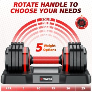 Adjustable Dumbbells Set of 2, 1 Hand Adjustable Weights Dumbbells Set, 5 in 1/10 in 1 Free Dumbbell with Anti-Slip Texture Handle, 25/55/80lb Pair Weight Set For Home Gym Suit both Men and Women