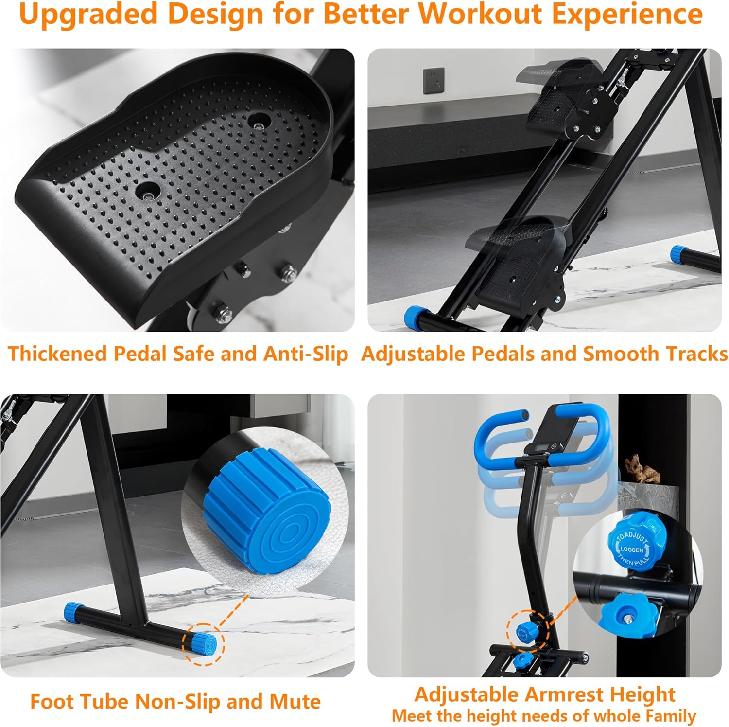 Stair Stepper for Home Gym Folding Vertical Climber Cardio Exercise Machine for Full Body Workout Machine, Adjustable Handlebar & Pedals, 300LBS Load - Image 5